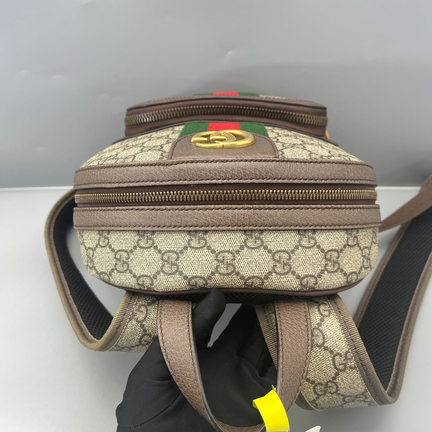 Gucci - Ophidia Mini Backpack - GG Supreme canvas with leather trim - Ebony (Brown) - (Small)