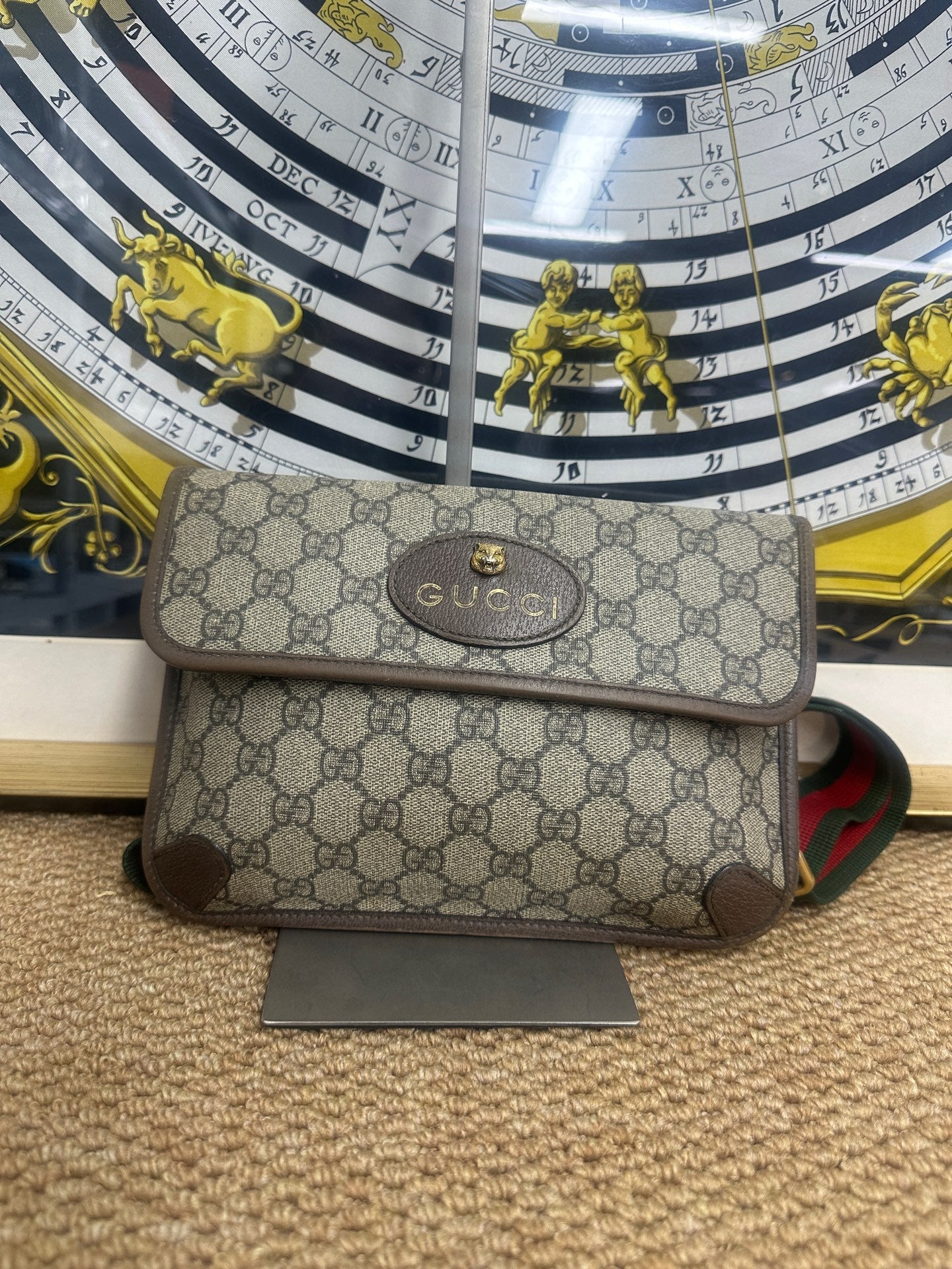 Gucci - Ophidia GG Supreme Belt Bag with Feline Head - GG Supreme canvas with leather trim - Beige - (small)