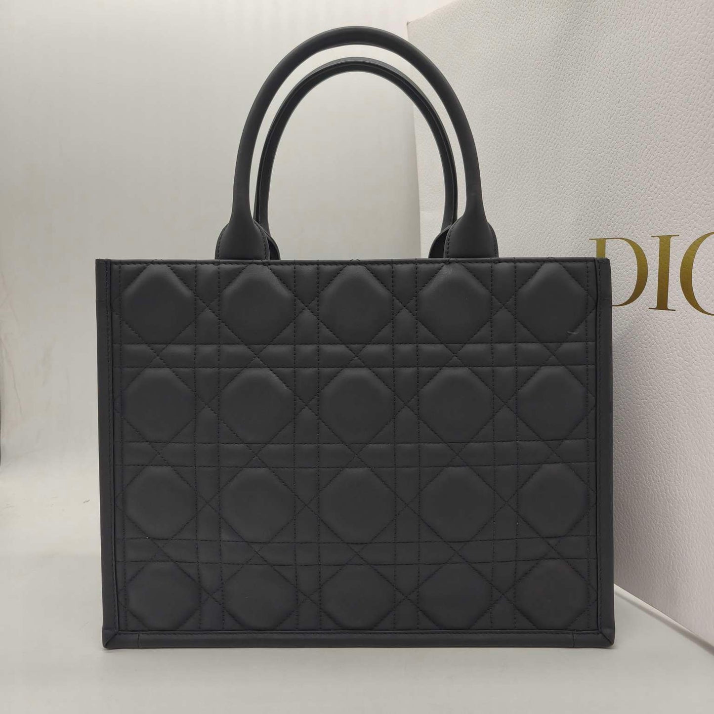 Dior - Dior Lady D-Lite Tote - Matte leather - Black - (large)