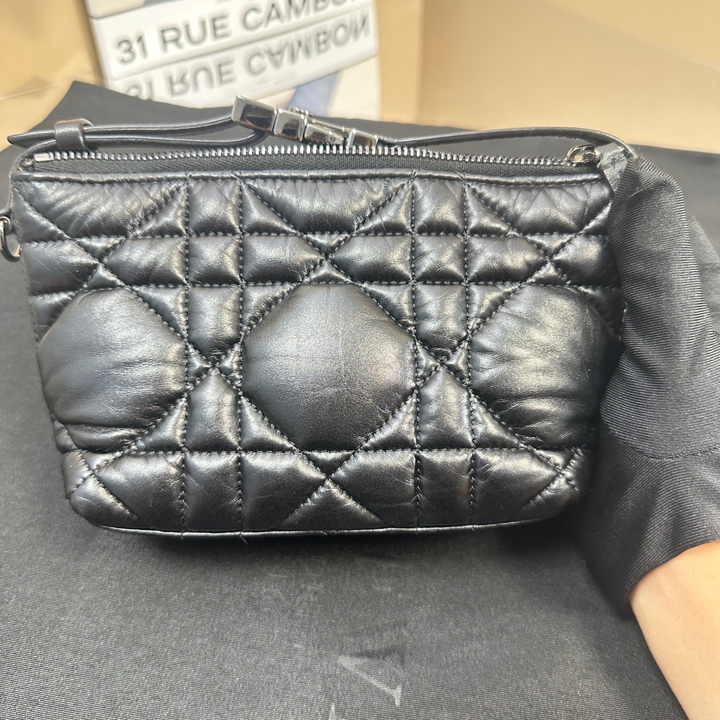 Dior - Travel Nomad Cannage Clutch Bag - Leather - Black - (small)