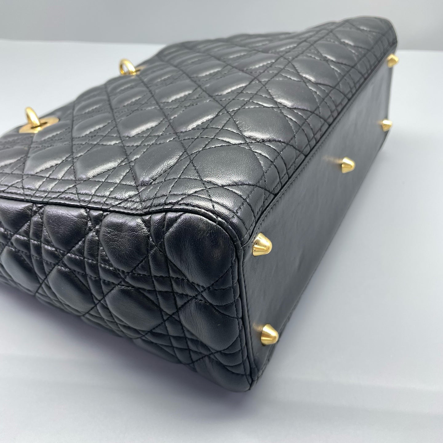 Dior - Lady Dior Large - Lambskin leather - Black - (Large)