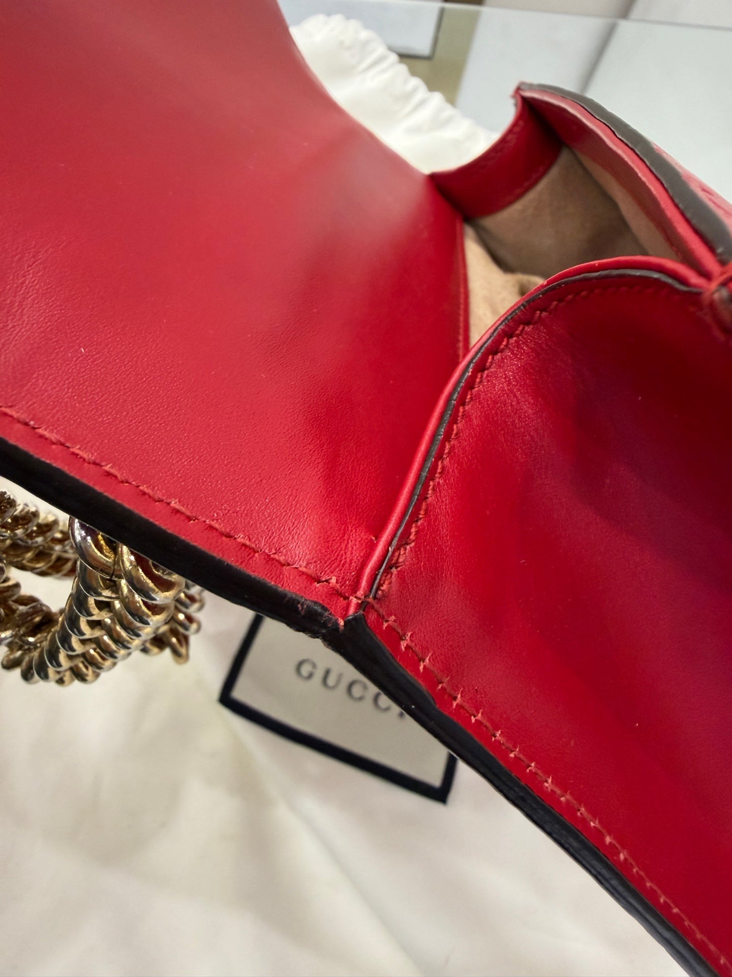 Gucci - Padlock - Guccissima embossed leather - Red - (small)