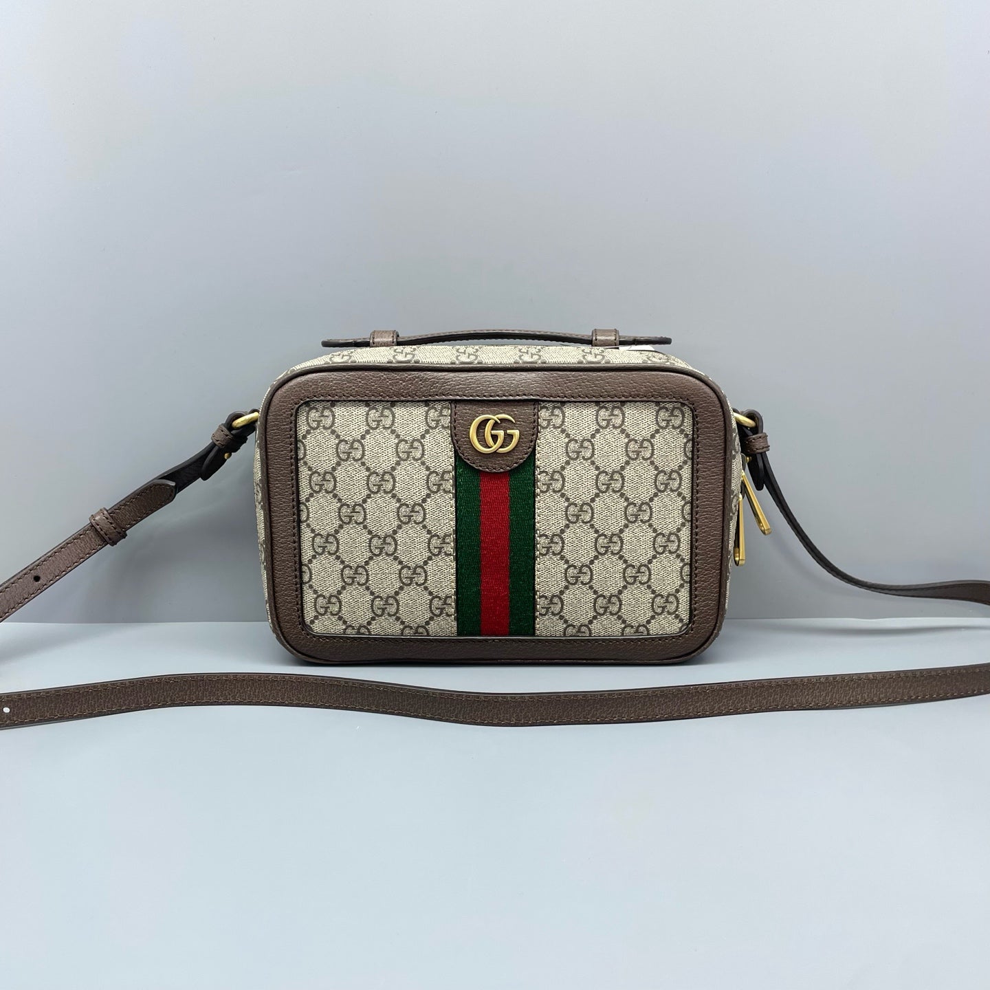 Gucci - Ophidia GG Supreme Camera Bag - GG Supreme canvas with leather trim - Beige and Brown - (Small)