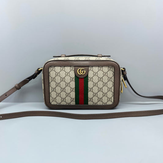 Gucci - Ophidia GG Supreme Camera Bag - GG Supreme canvas with leather trim - Beige and Brown - (Small)