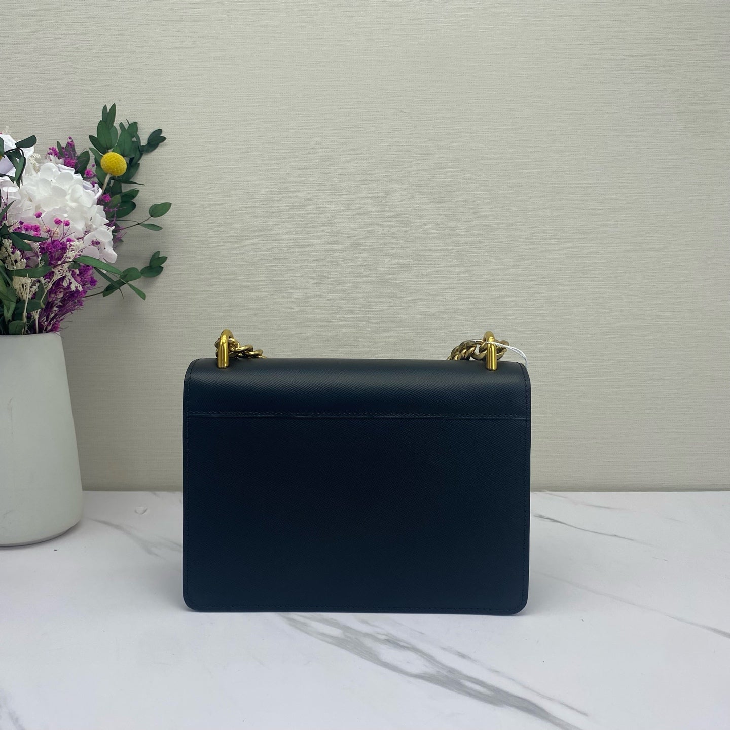 Prada - Saffiano Chain Crossbody Bag - Saffiano leather - Black - (Mini)