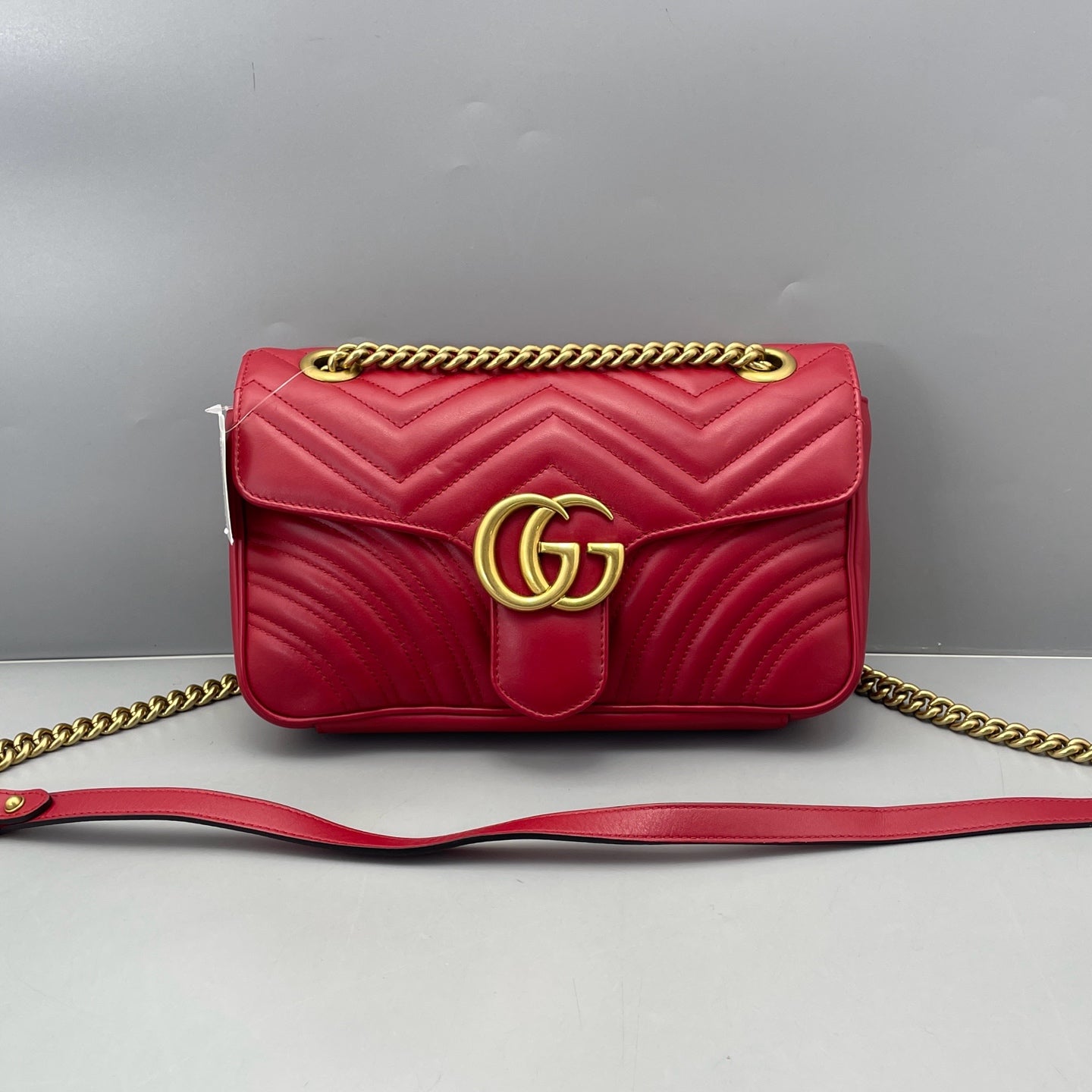 Gucci - GG Marmont Small Matelassé Shoulder Bag - Leather - Red - (Small)