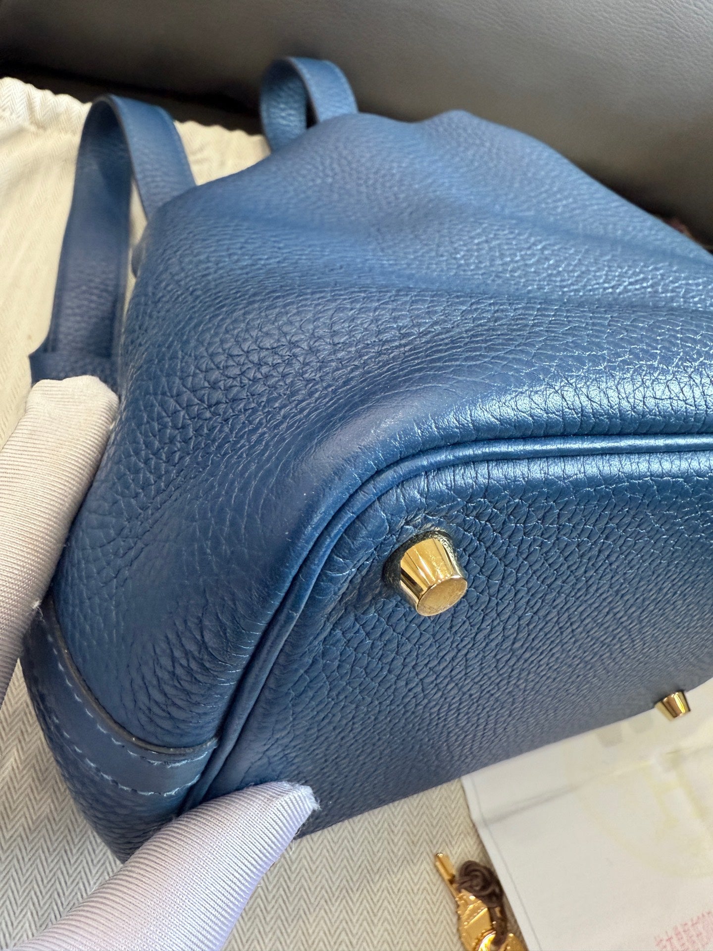 Hermès - Picotin Lock 18 - Clemence leather - Deep Blue with Gold-Tone Hardware - (mini)