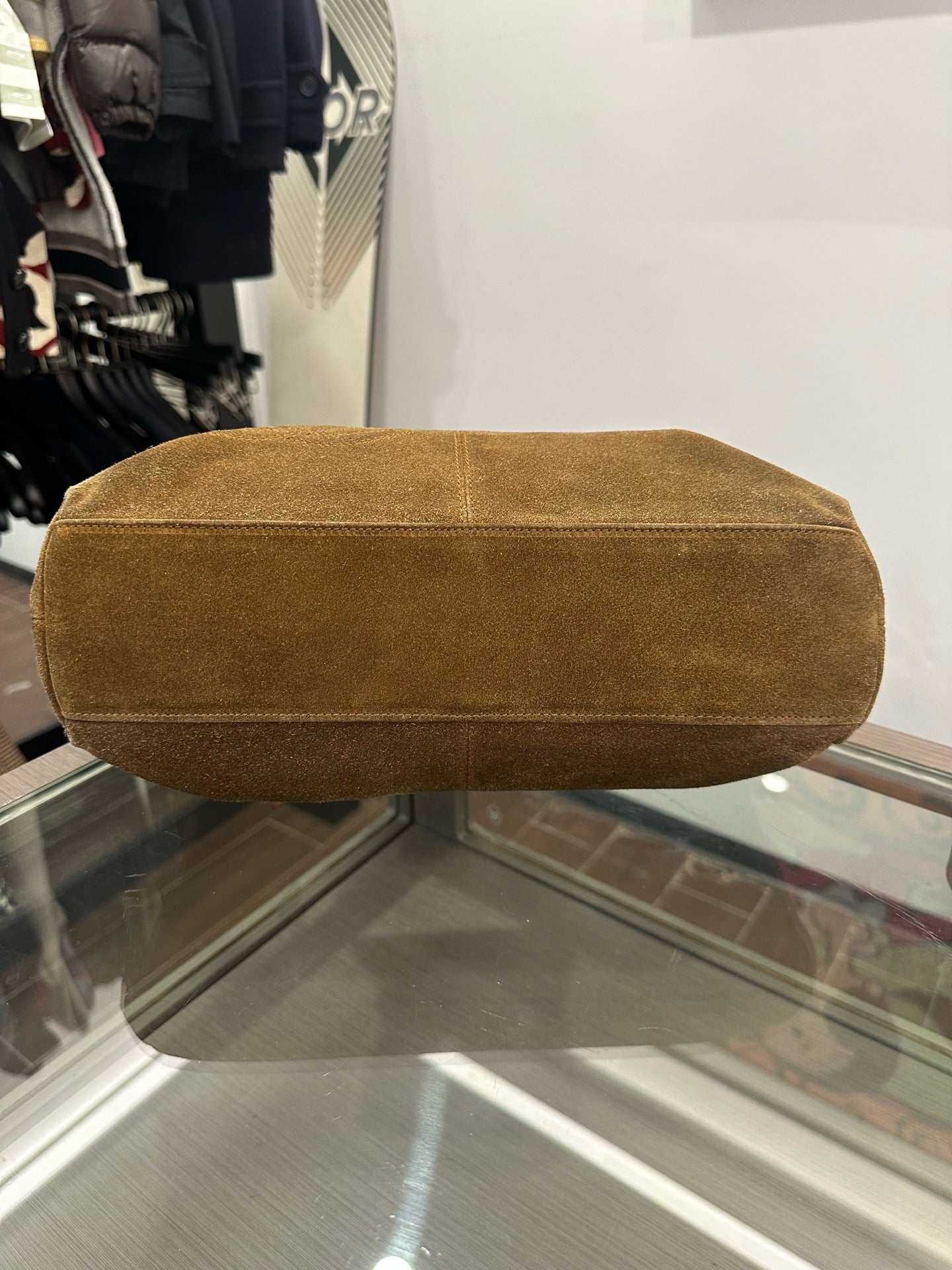 Chanel - Suede Tortoiseshell Chain Shoulder Bag - Suede - Brown - (medium)