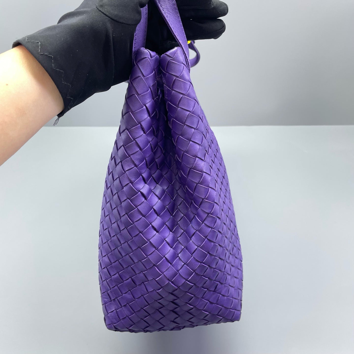 Bottega Veneta - Intrecciato Double Bridge Tote - Leather - Purple - (medium)
