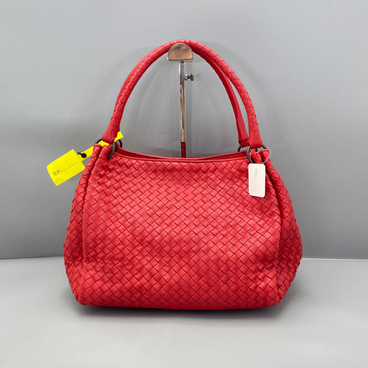 Bottega Veneta - Intrecciato Hobo Tote - Leather - Red - (medium)
