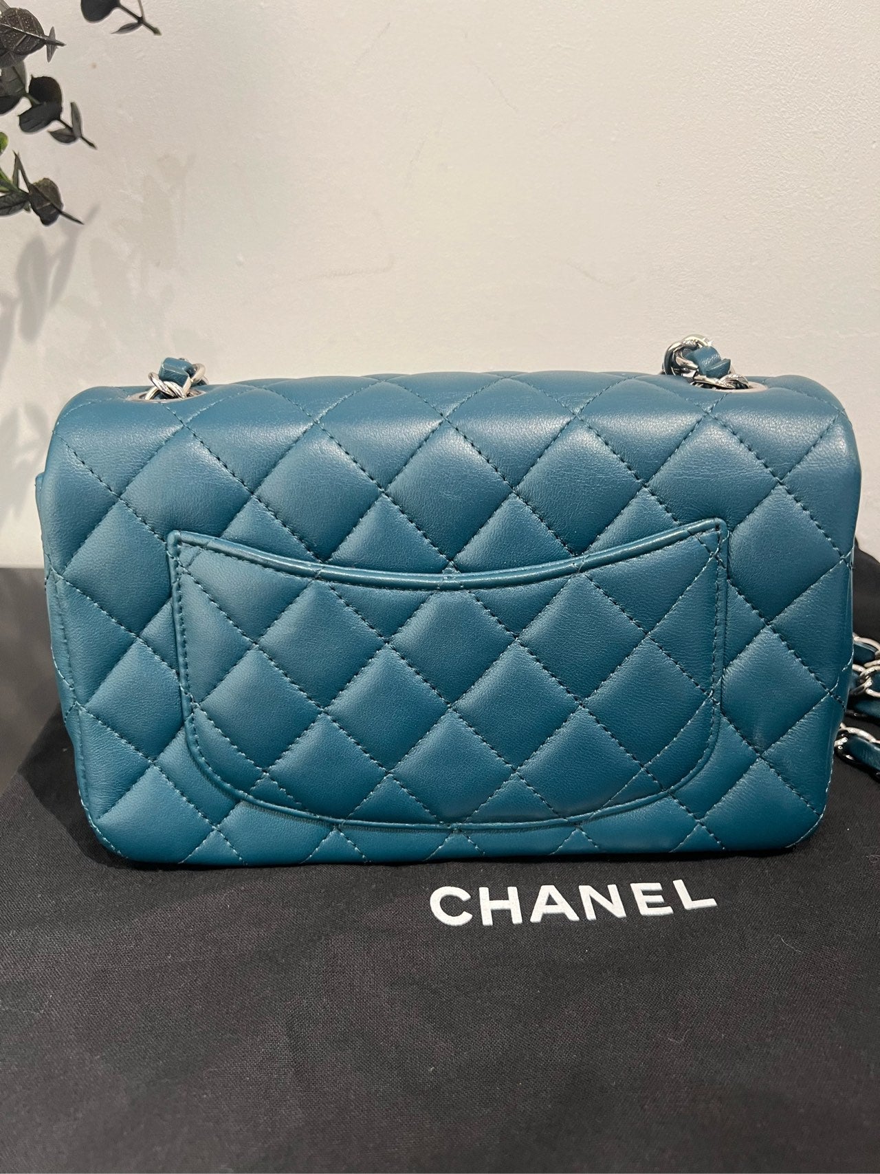 Chanel - Classic Flap Large Mini - Lambskin leather - Blue - (mini)