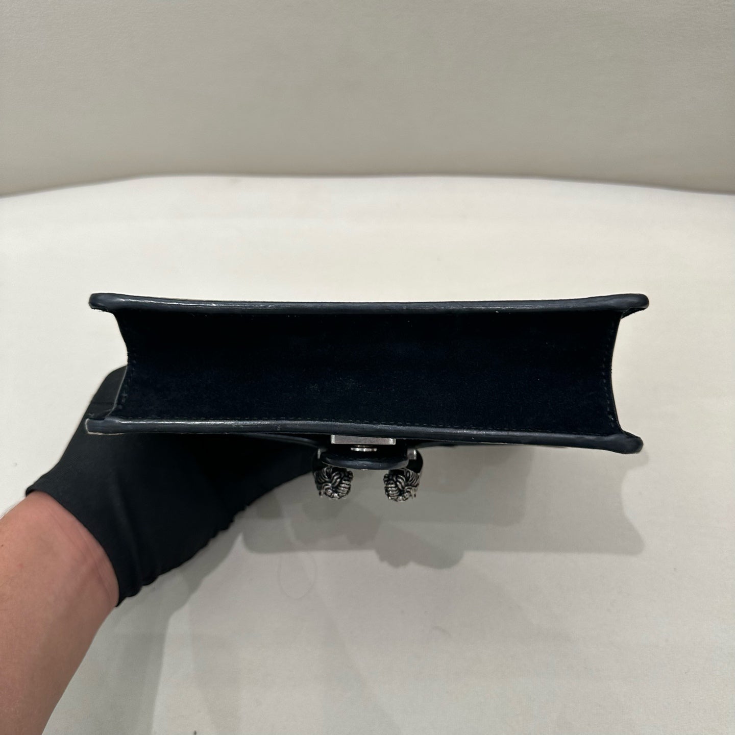 Gucci - Dionysus Mini Bag - GG Supreme coated canvas with black leather trim and black suede lining - Beige - (Small)