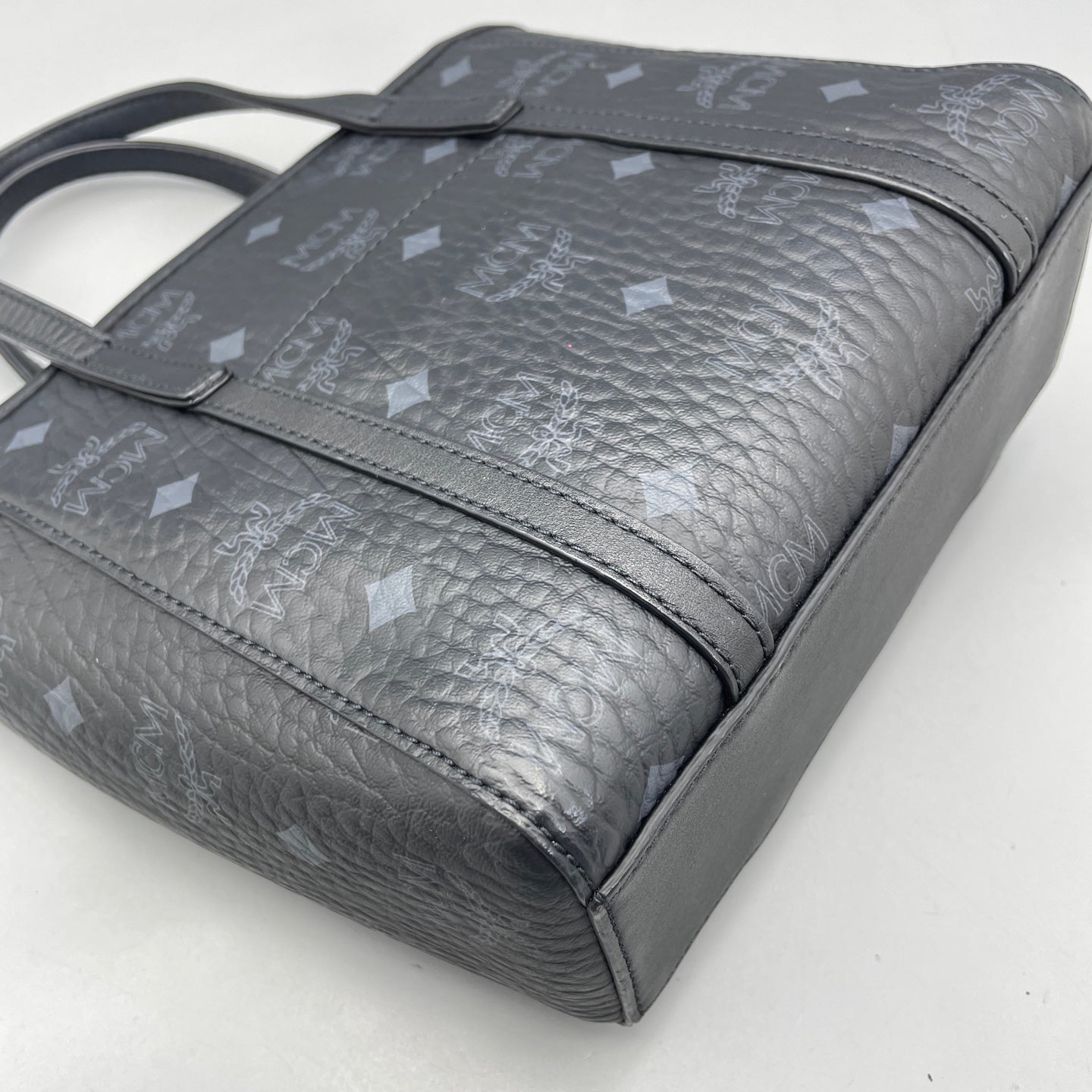 MCM - Visetos Mini Tote Bag - Visetos coated canvas with leather trim - Black - (mini)