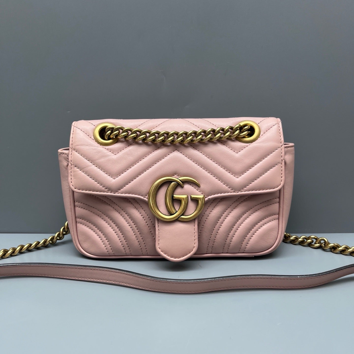 Gucci - GG Marmont Matelassé Mini Bag - Matelassé calfskin leather - Pink - (mini)