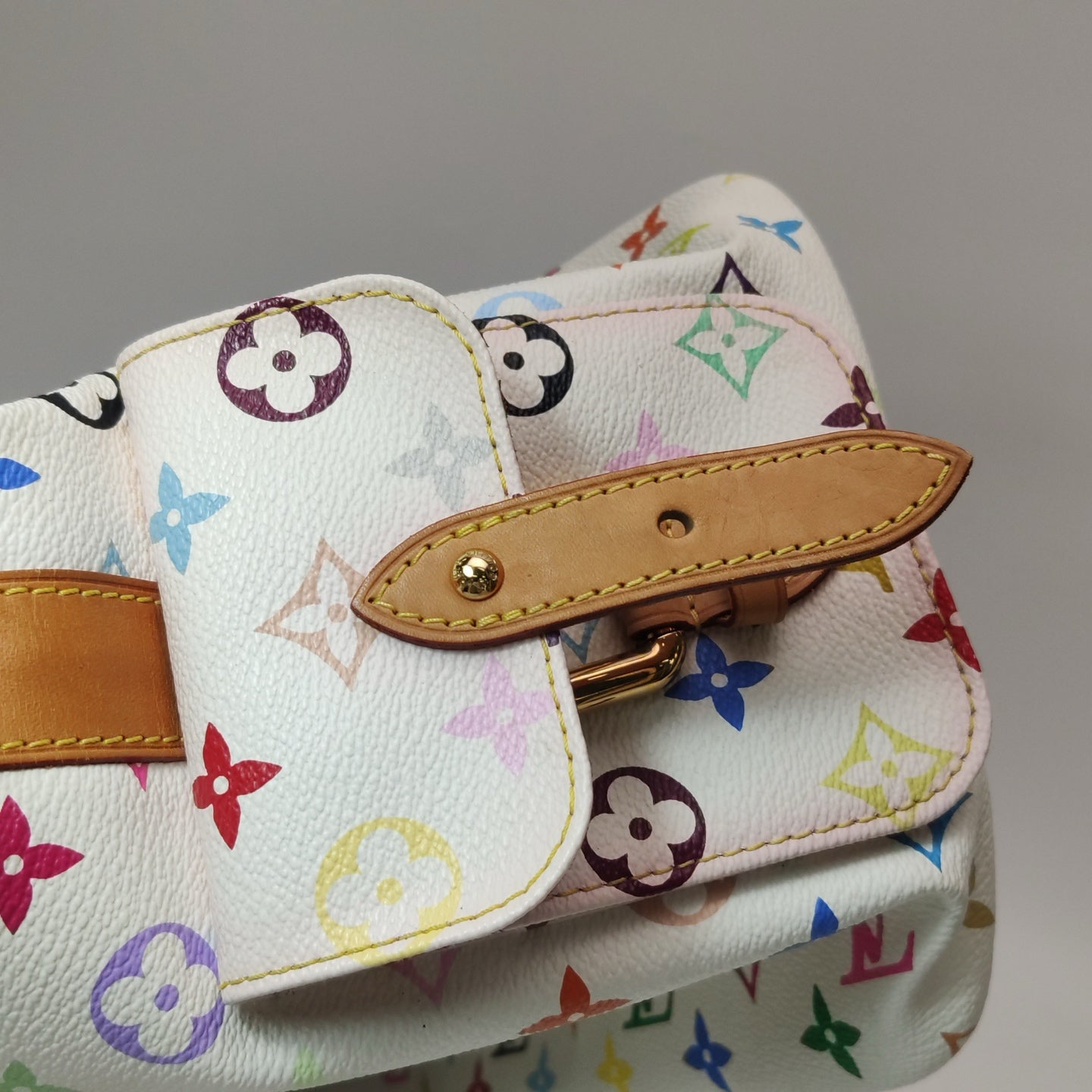 Louis Vuitton - Petit Noé Monogram Multicolore M42229 - Monogram Multicolore Canvas and Vachetta Leather - White with multicolour monogram - (medium)