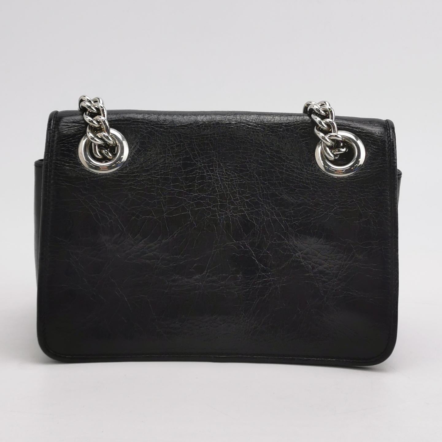 Miu Miu - Chain Shoulder Bag - Leather - Black - (mini)