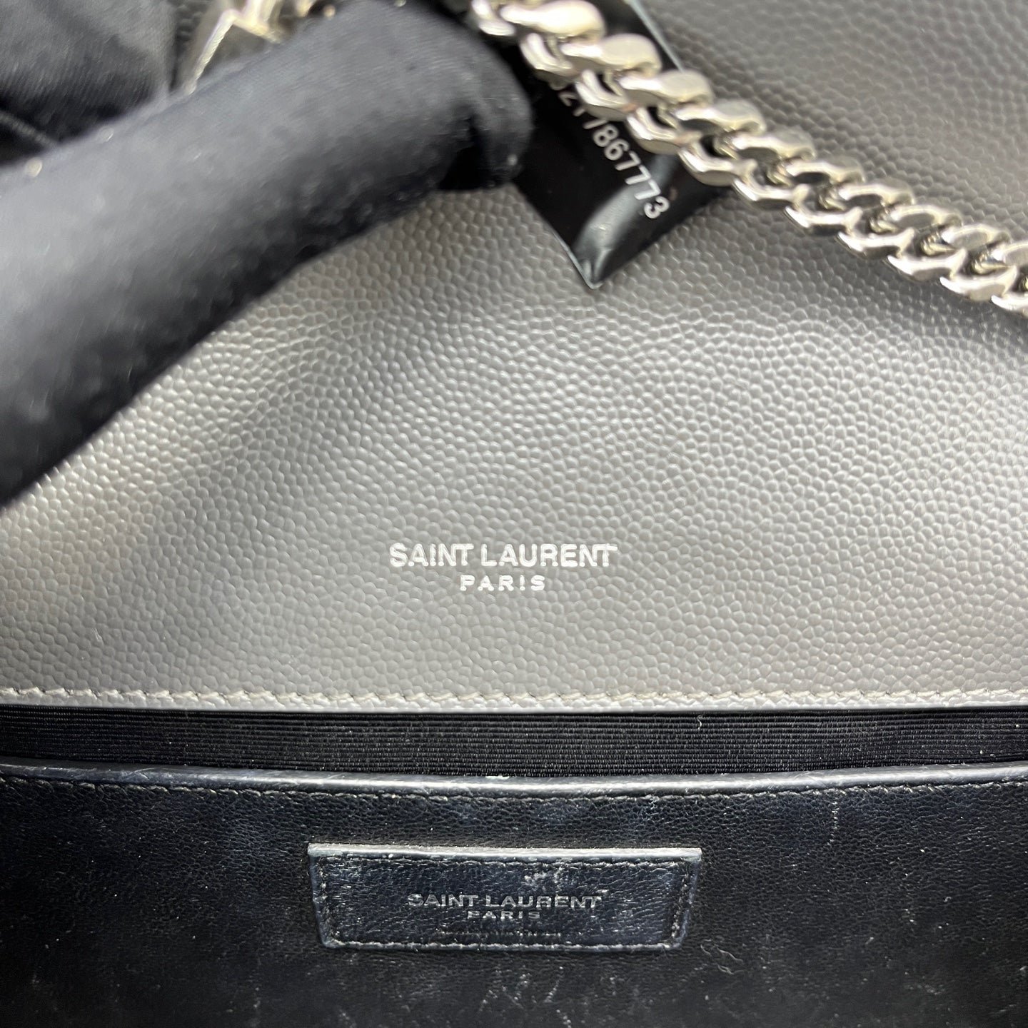 Saint Laurent - Kate Chain Bag - Grain de poudre embossed leather - Grey with Silver-Tone Hardware - (small)
