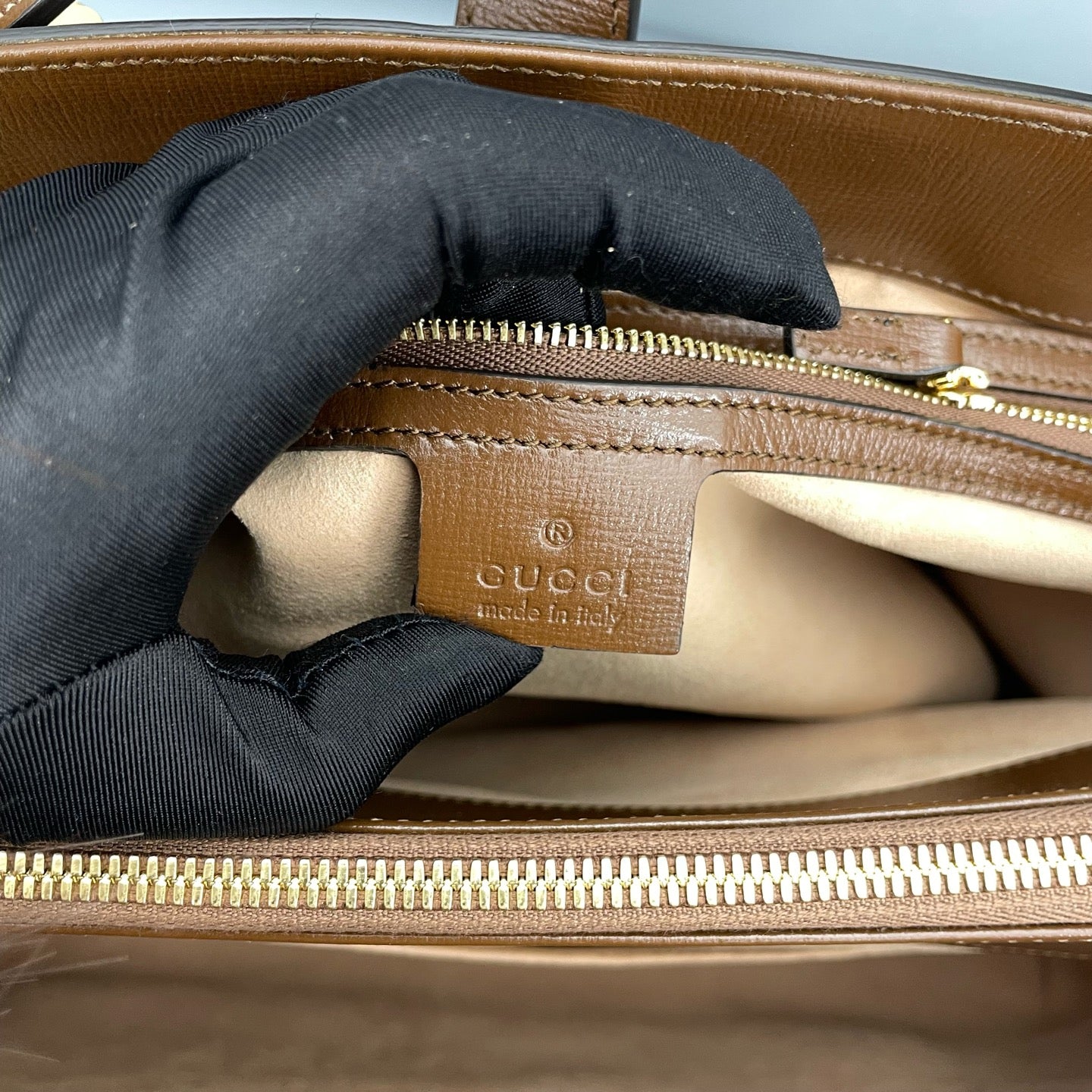Gucci - 1961 Large Tote Bag - GG Supreme canvas with leather trim - Brown - (large)