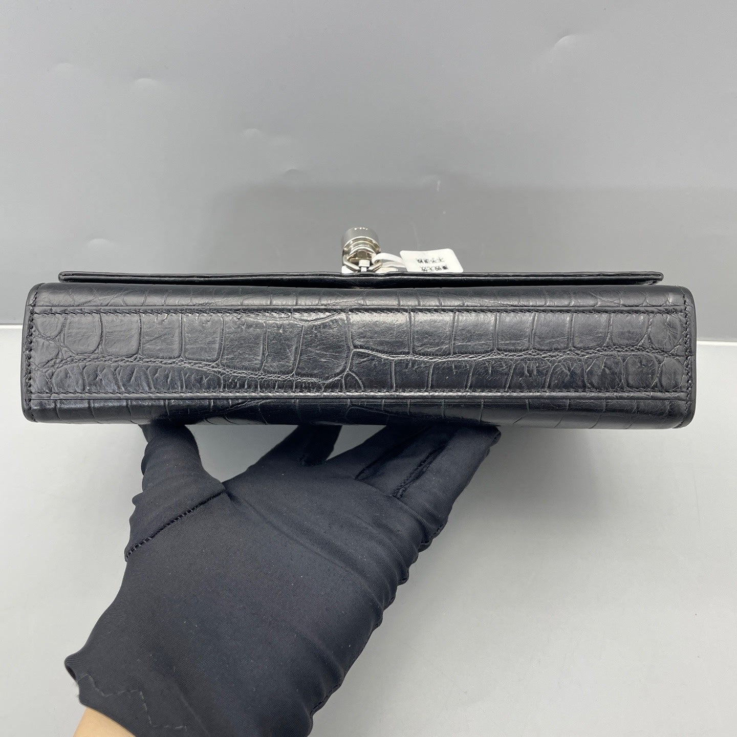 Saint Laurent - Kate Tassel Chain Bag - Crocodile-embossed leather - Black - (mini)