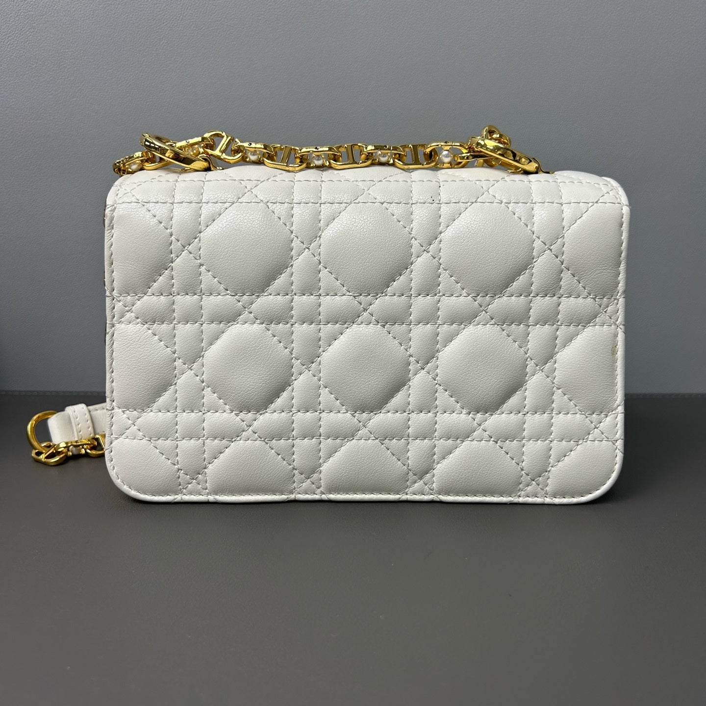 Dior - Mini Jolie Pearl Bag - Grained calfskin leather - White - (mini)