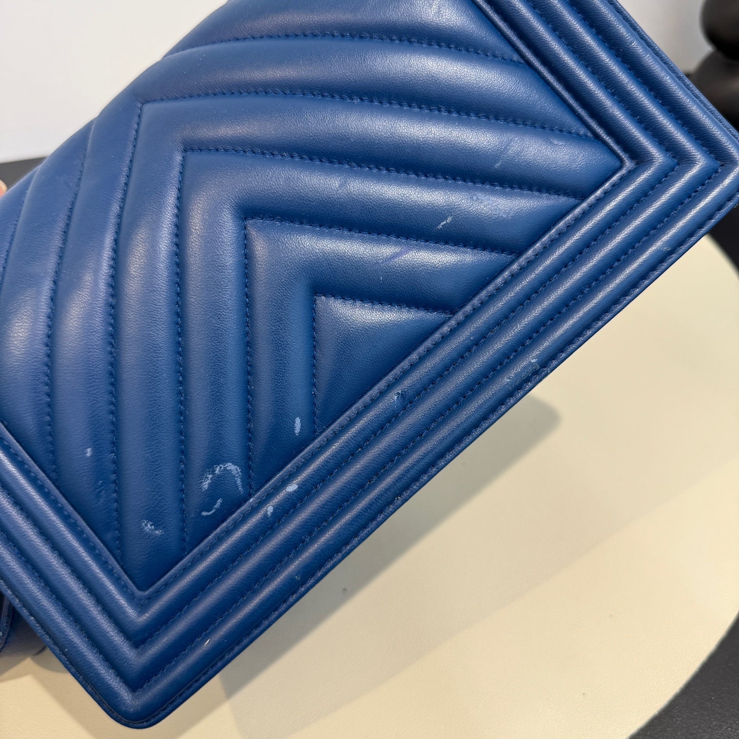 Chanel - Le Boy - Leather - Blue - (Medium)