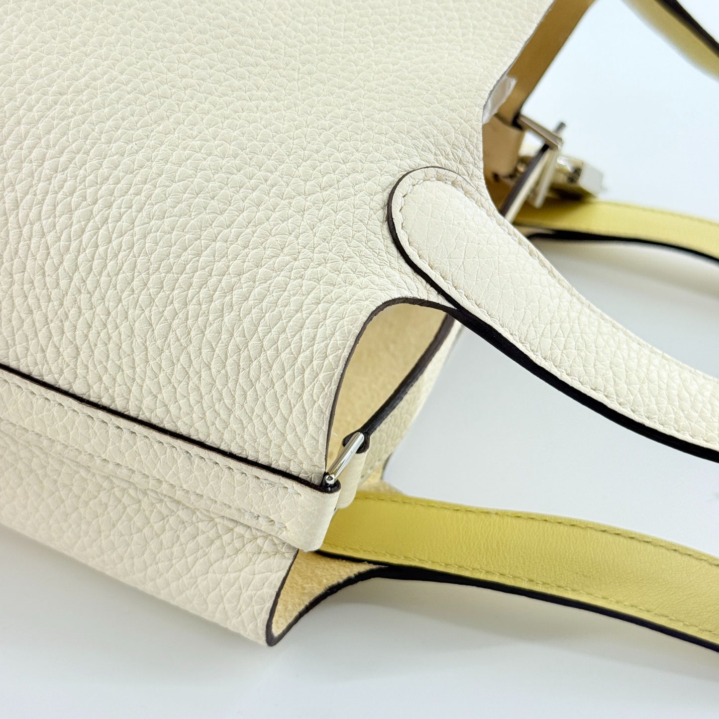 Hermès - Picotin Lock 18 - Clemence leather - Creamy White with Yellow accents - (mini)