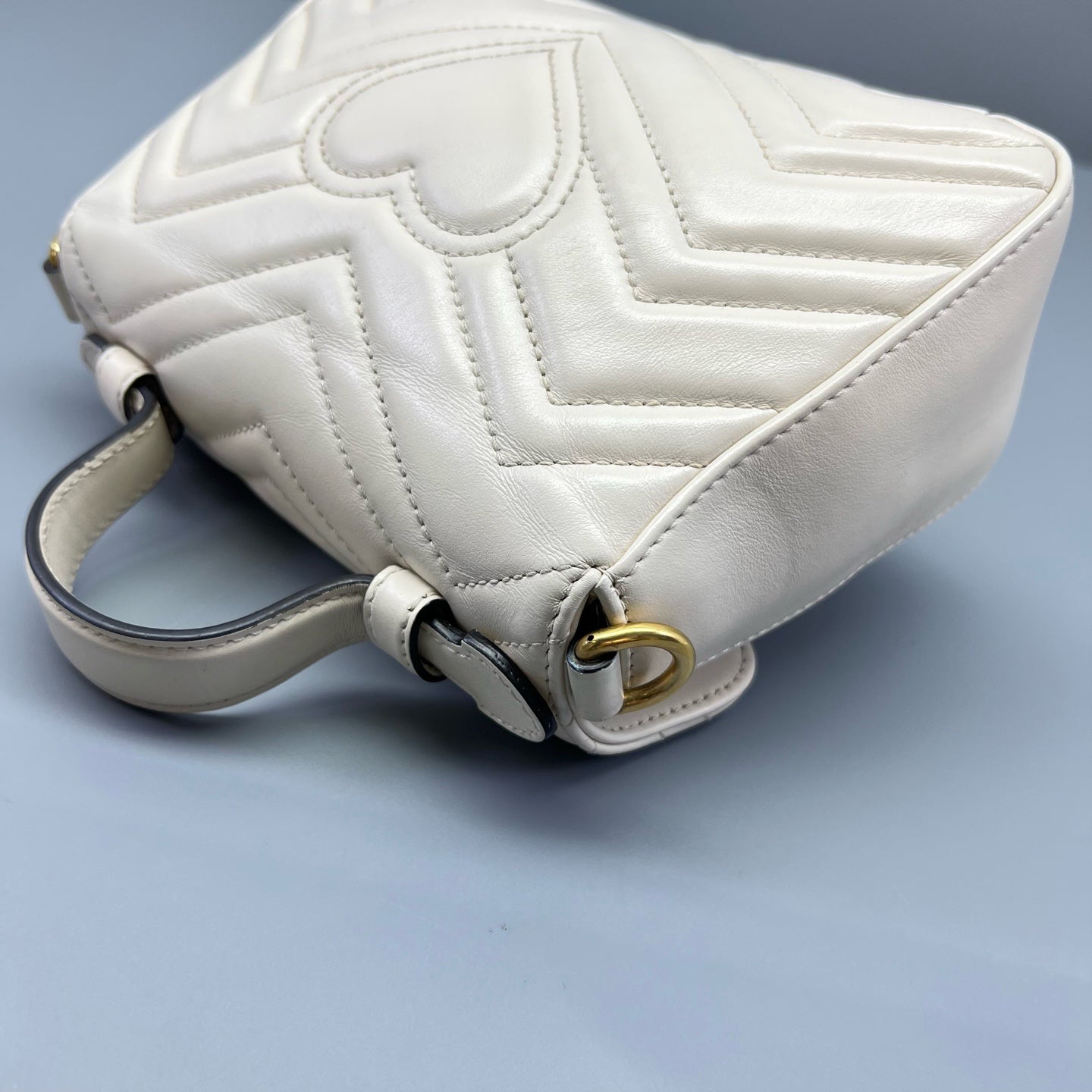 Gucci - GG Marmont Mini Top Handle Bag - Leather - White - (mini)