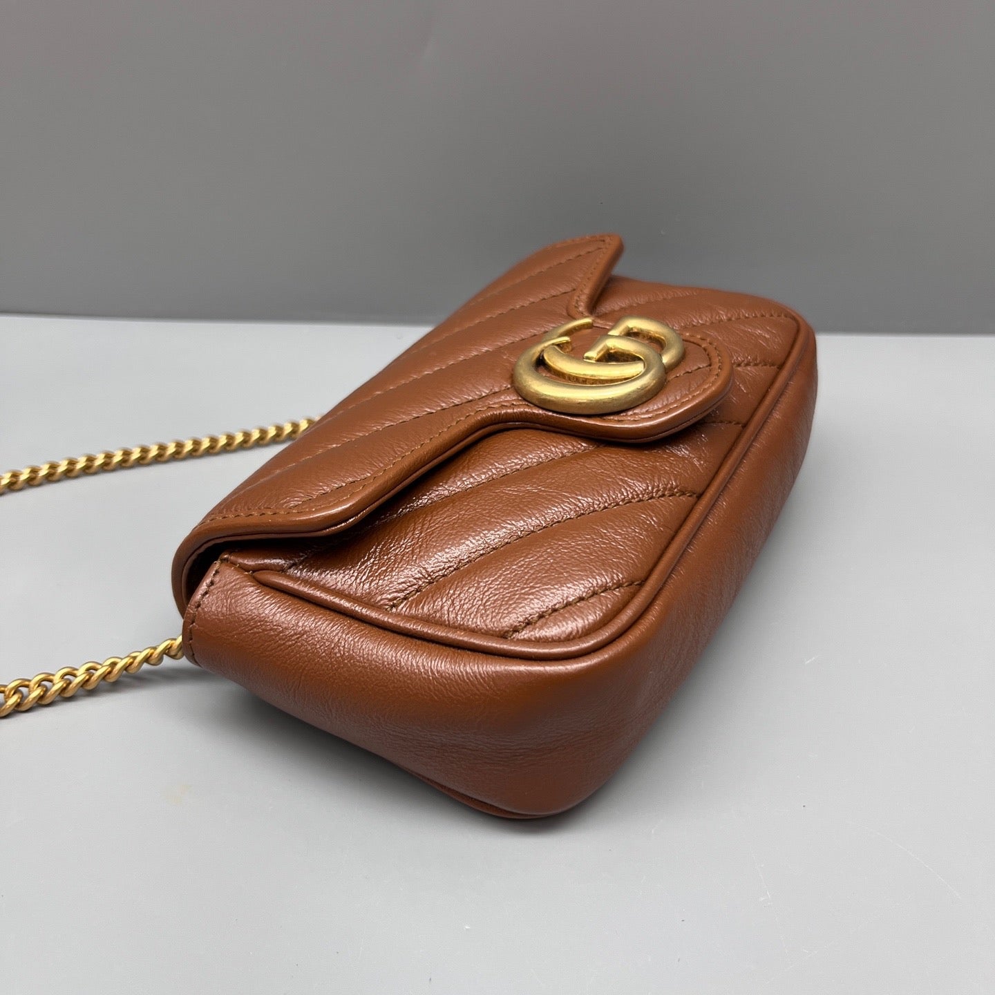 Gucci - GG Marmont Mini - Leather - Brown - (mini)