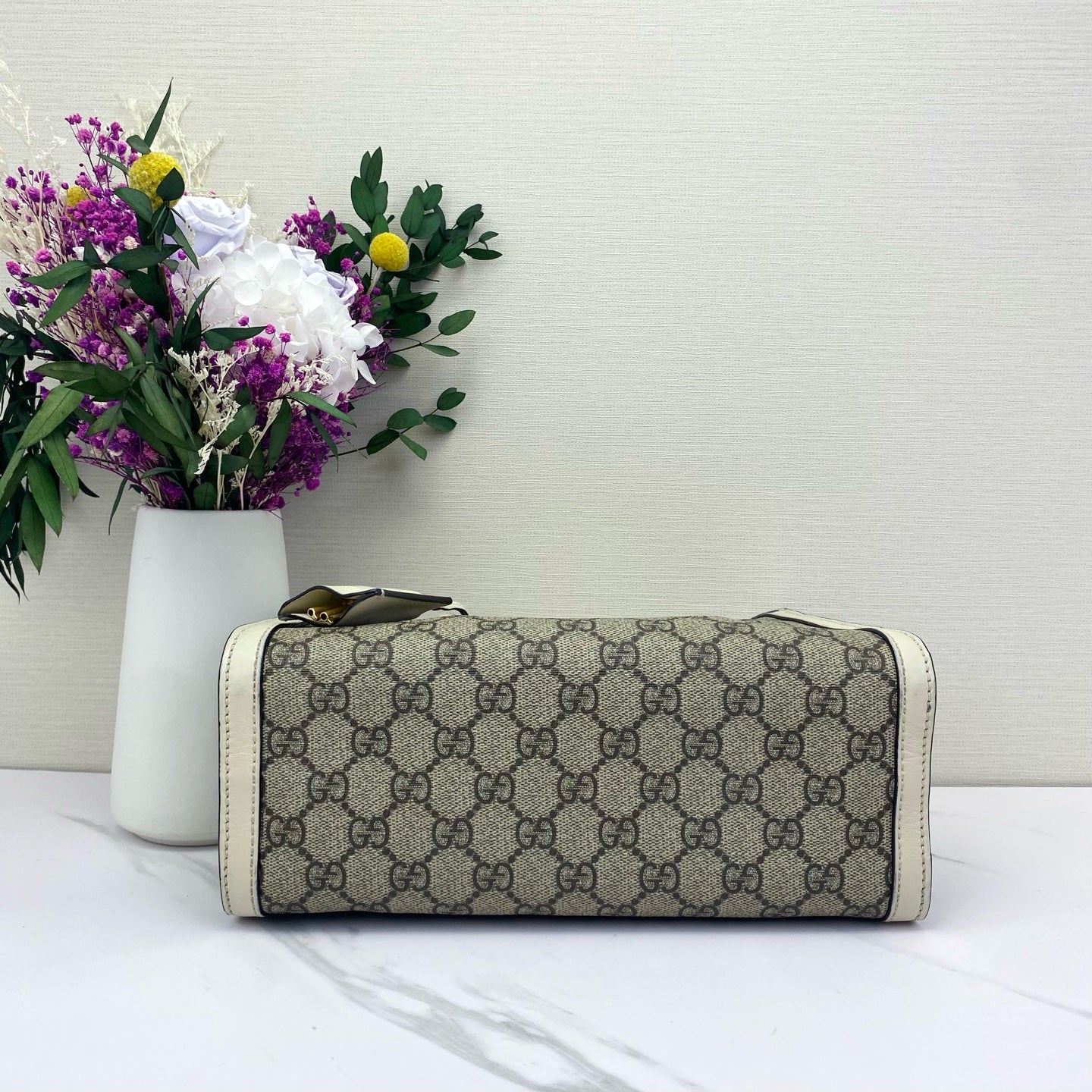 Gucci - Padlock Tote Small - GG Supreme canvas with leather trim - White - (Small)