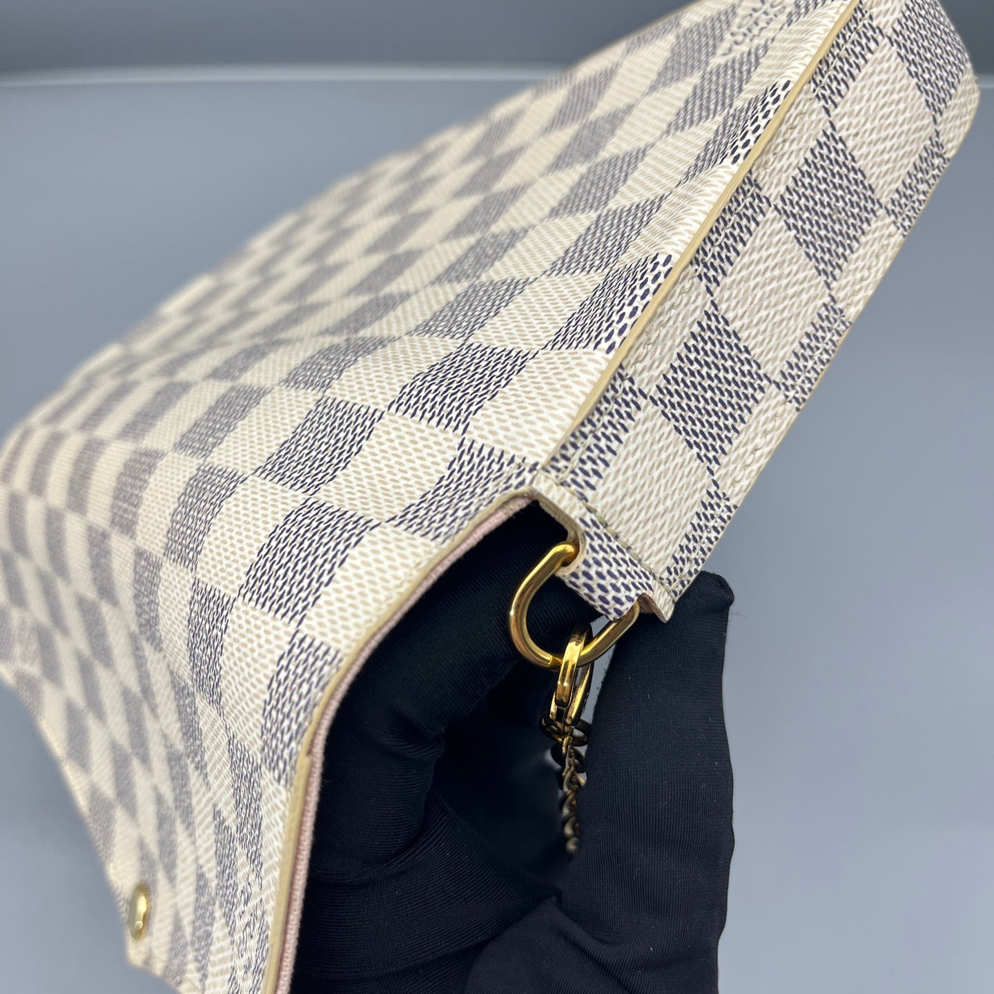 Louis Vuitton - Felicie Pochette - Damier Azur coated canvas with leather trim - White - (Mini)