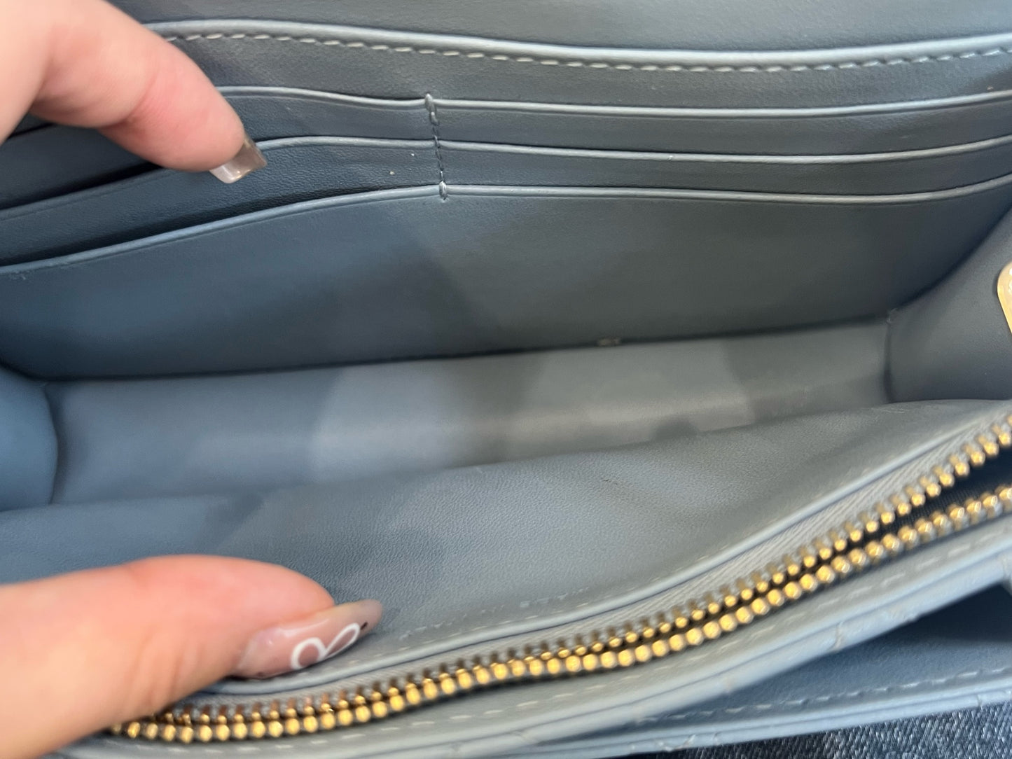 Dior - Daily Miss Lady WOC Pearl Chain Bag - Leather - Blue - (mini)