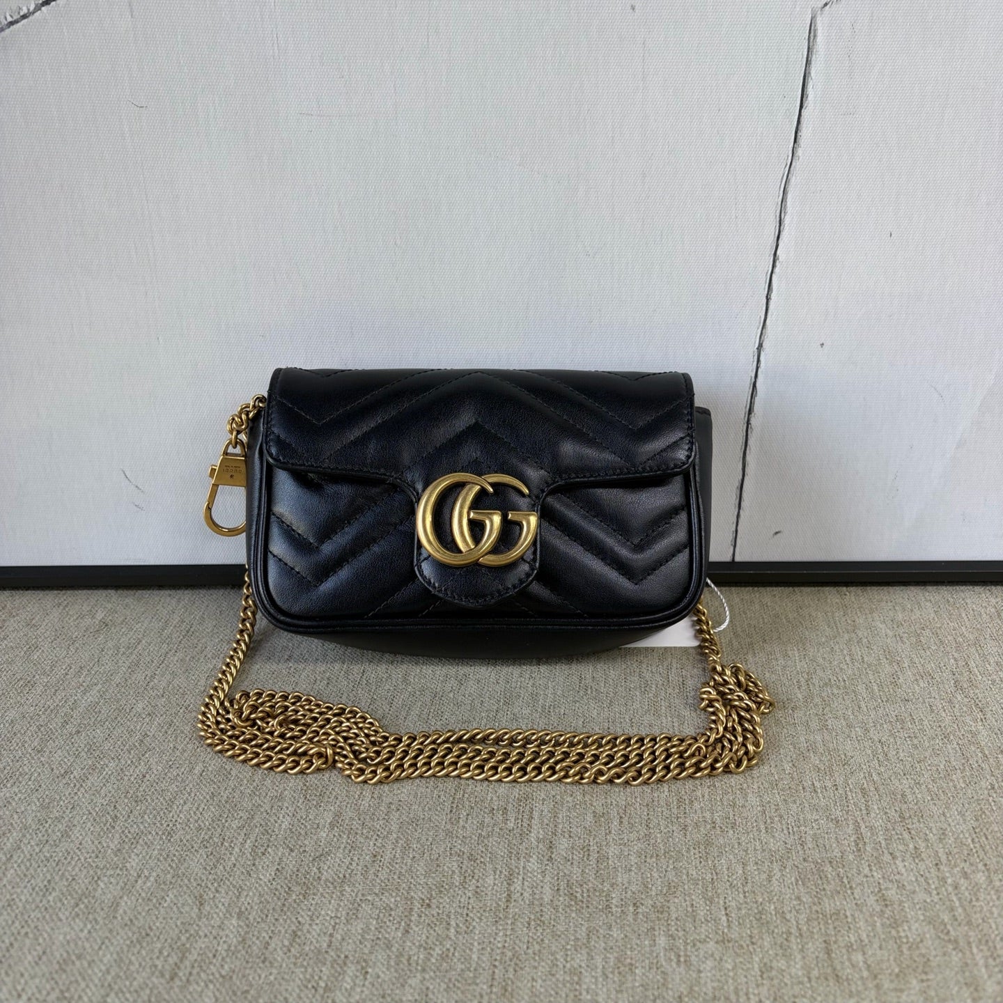 Gucci - GG Marmont Super Mini Bag - Leather - Black - (mini)