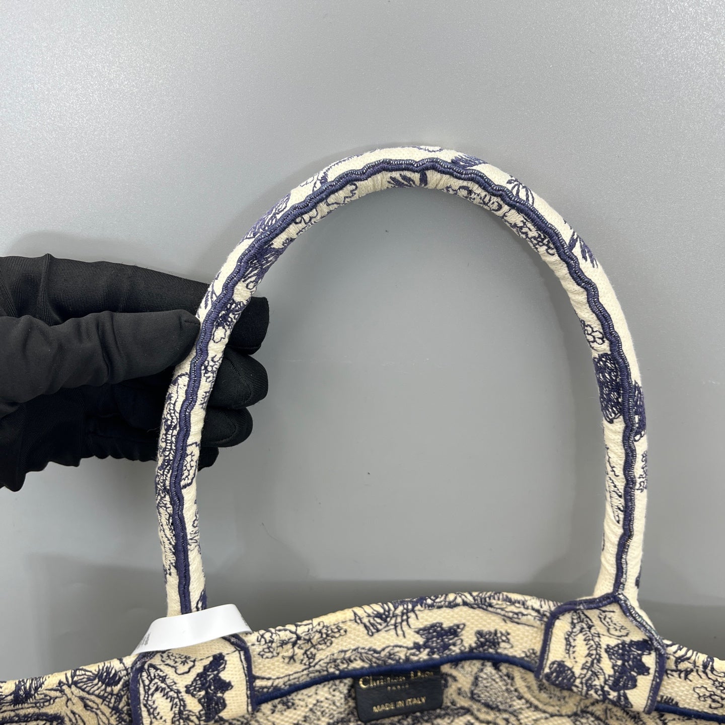 Dior - Book Tote - Embroidered canvas - Navy Blue and Off-White - (Medium)