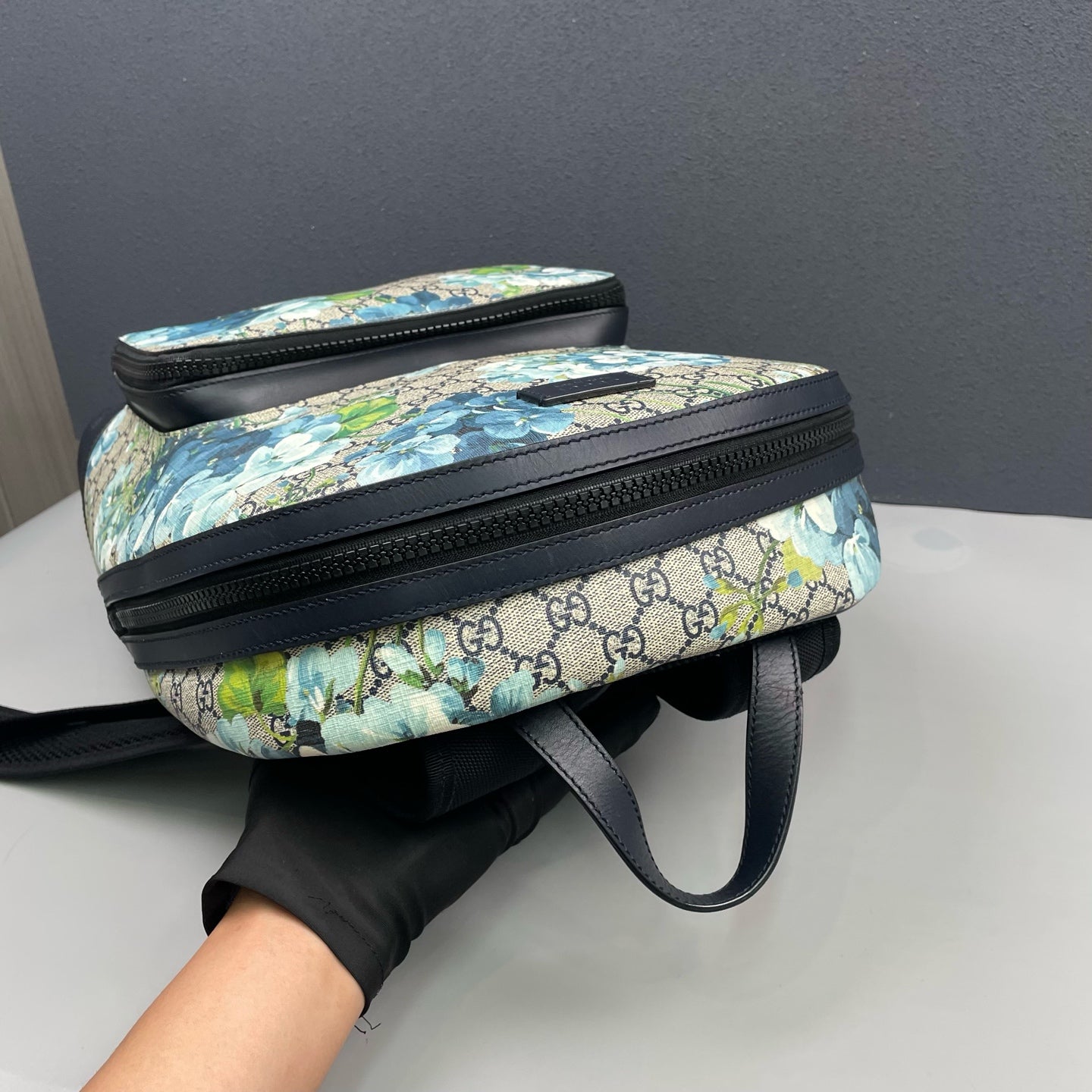 Gucci - Geranium Floral GG Supreme Backpack - GG Supreme canvas with leather trim - Multicolour - (Medium)