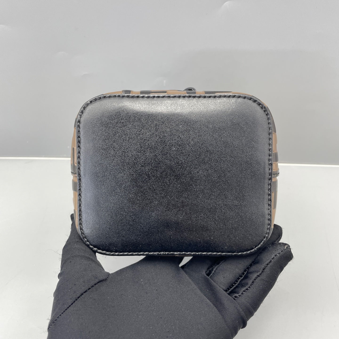 Fendi - Mon Tresor Mini Bucket Bag - Embossed leather - Brown and Black with Gold-Tone Hardware - (mini)