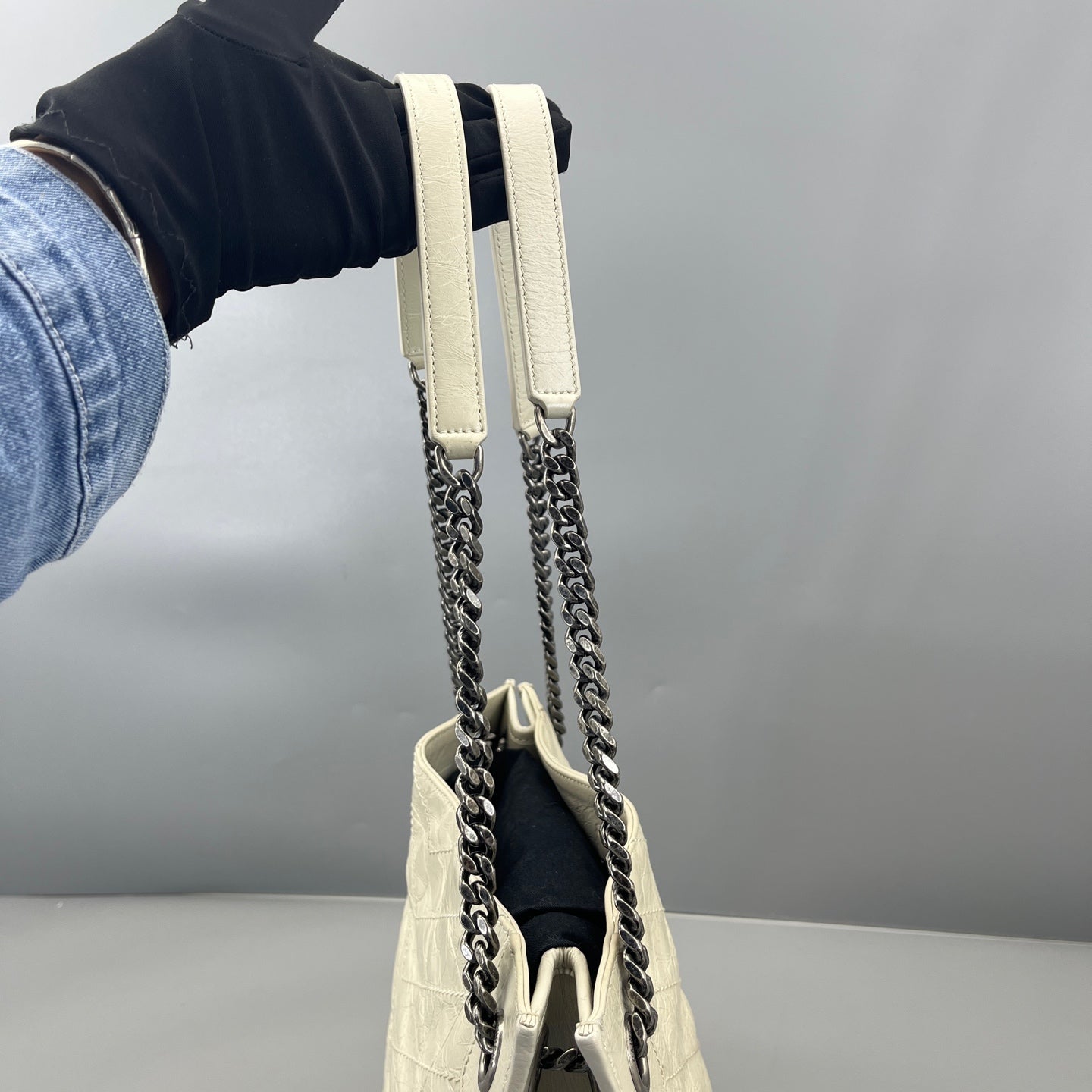 Saint Laurent - Niki Small Tote Bag - Leather - White - (Small)