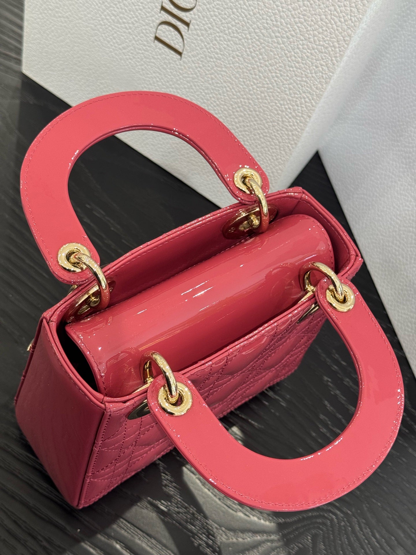 Dior - Lady Dior Mini - Patent leather - Pink - (mini)
