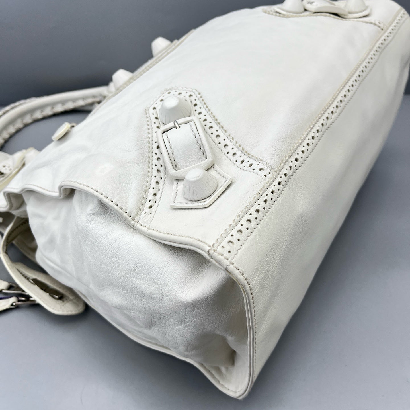 Balenciaga - Motorcycle Bag - Lambskin leather - White - (Large)