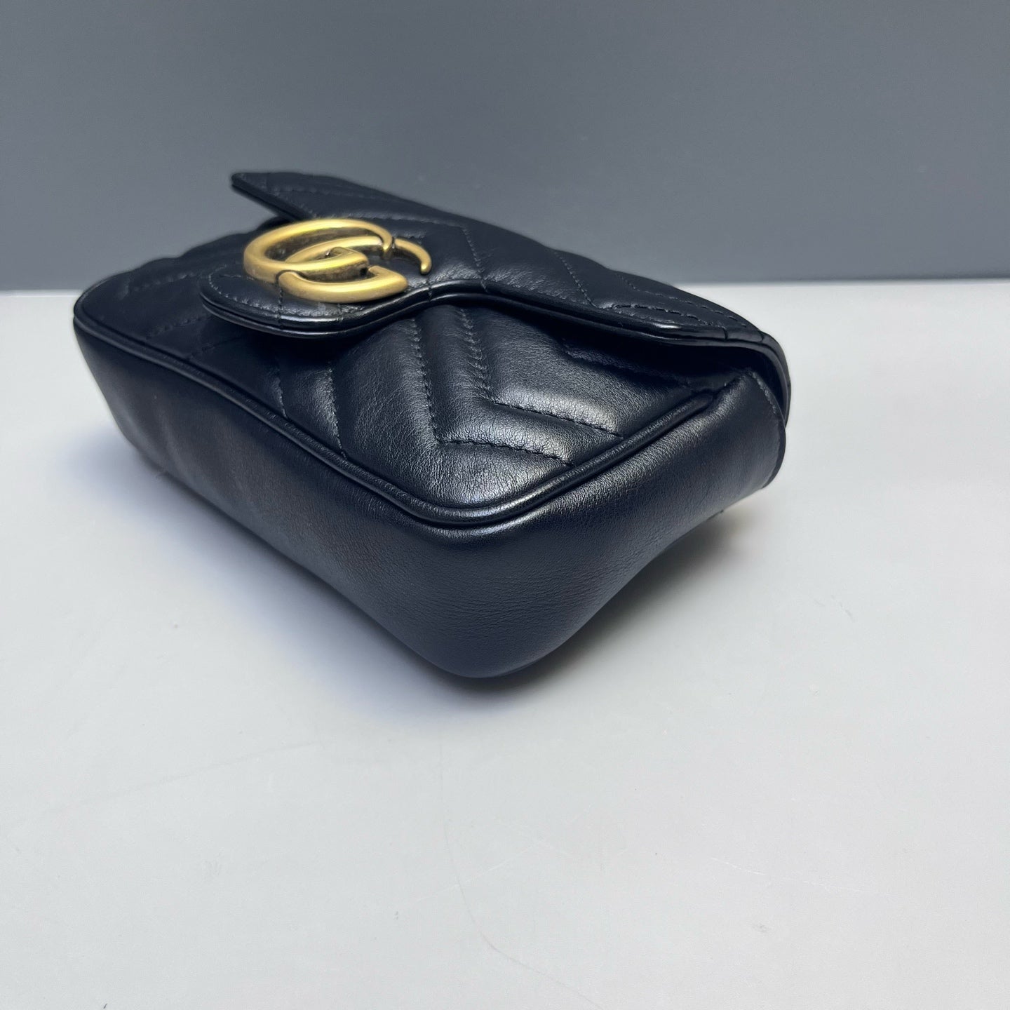 Gucci - GG Marmont Super Mini Chain Bag - Leather - Black - (mini)