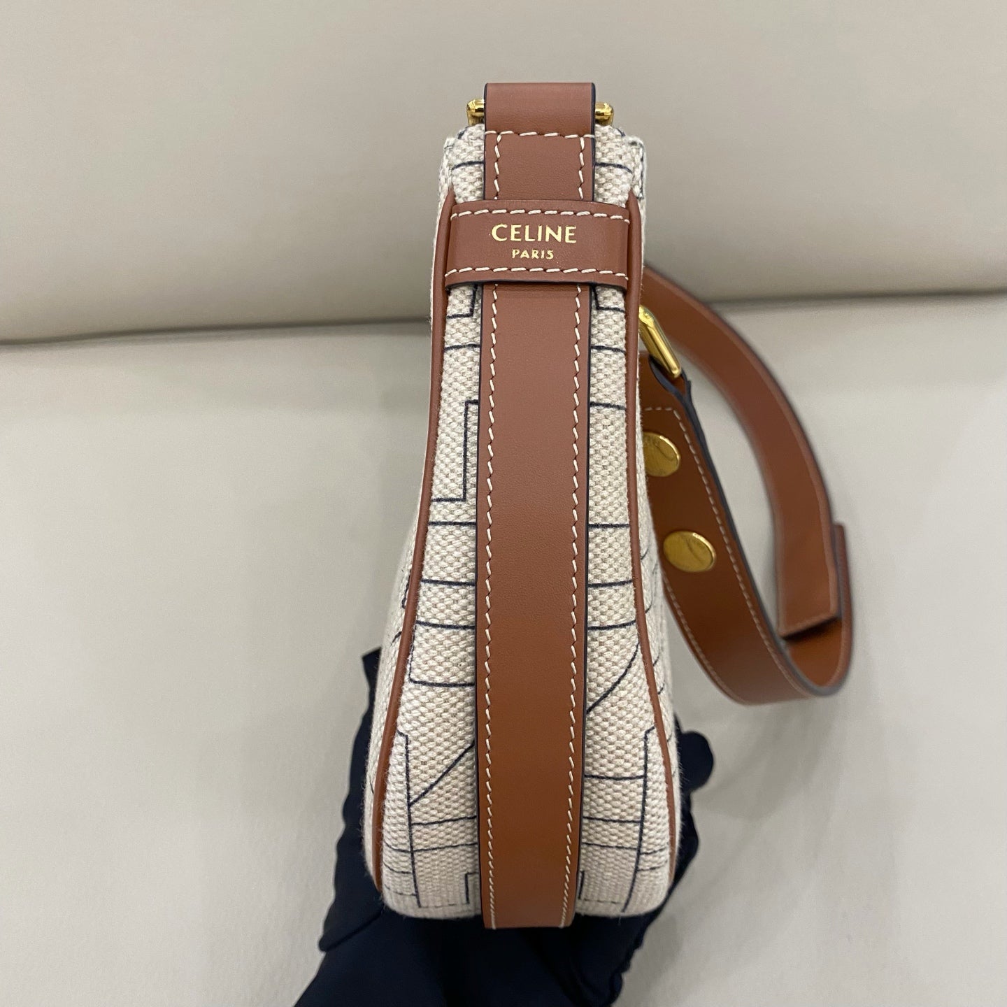 Celine - AVA Medium - Canvas with leather trim - Beige - (medium)