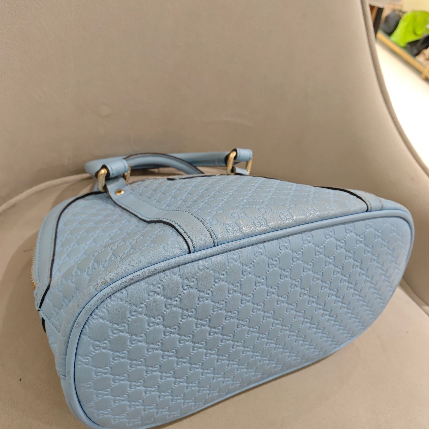 Gucci - Microguccissima Mini Dome Bag - Microguccissima embossed leather - Light Blue - (mini)