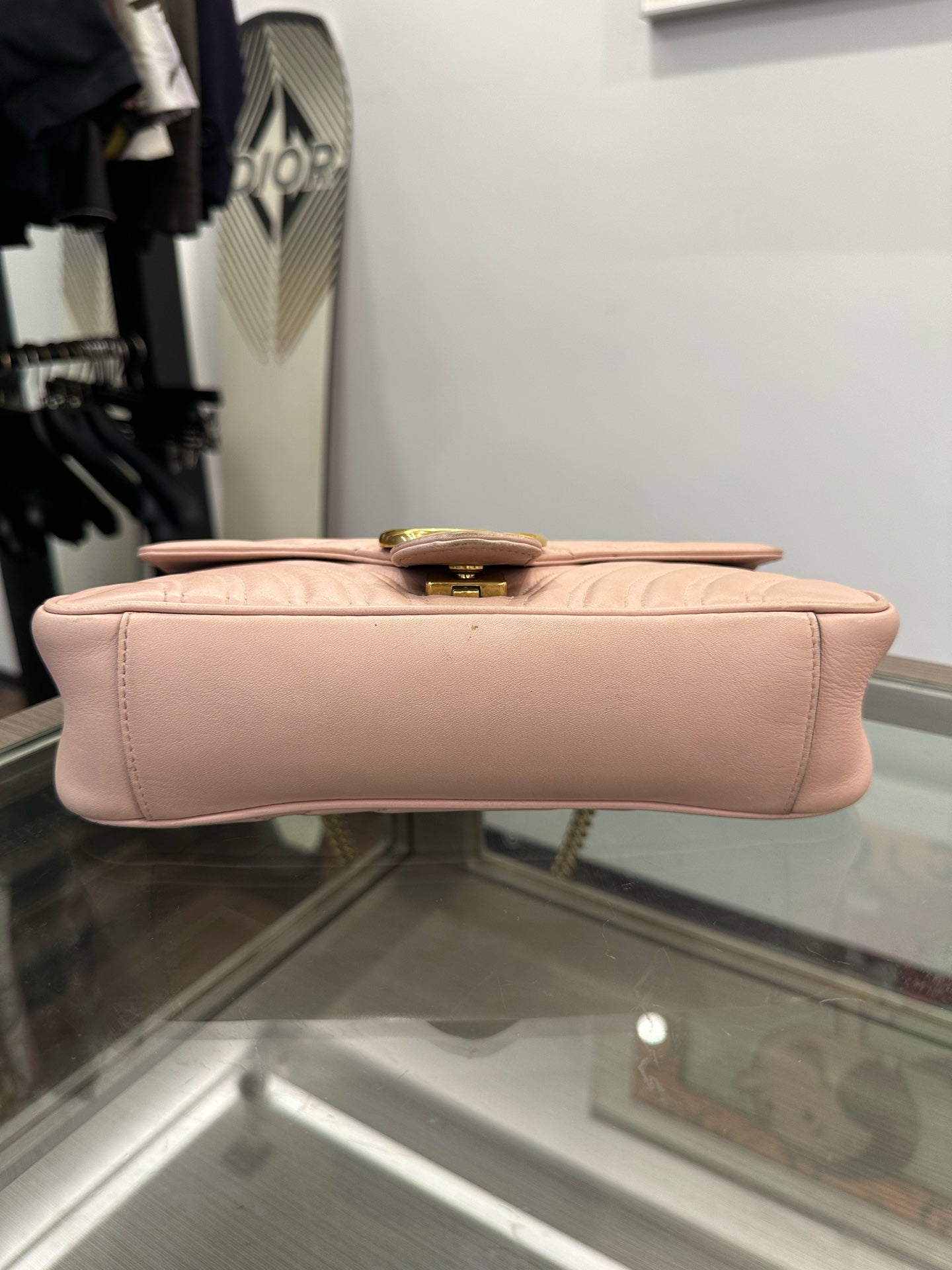 Gucci - GG Marmont Matelassé Small Shoulder Bag - Leather - Beige - (small)