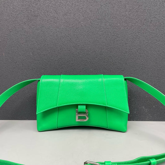 Balenciaga - Downtown Small Hourglass Bag - Grained leather - Green - (Small)