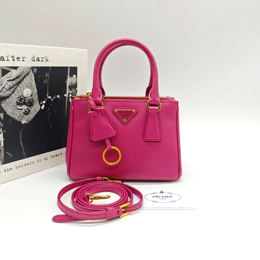 Prada - Galleria Mini - Saffiano leather - Fuchsia - (mini)