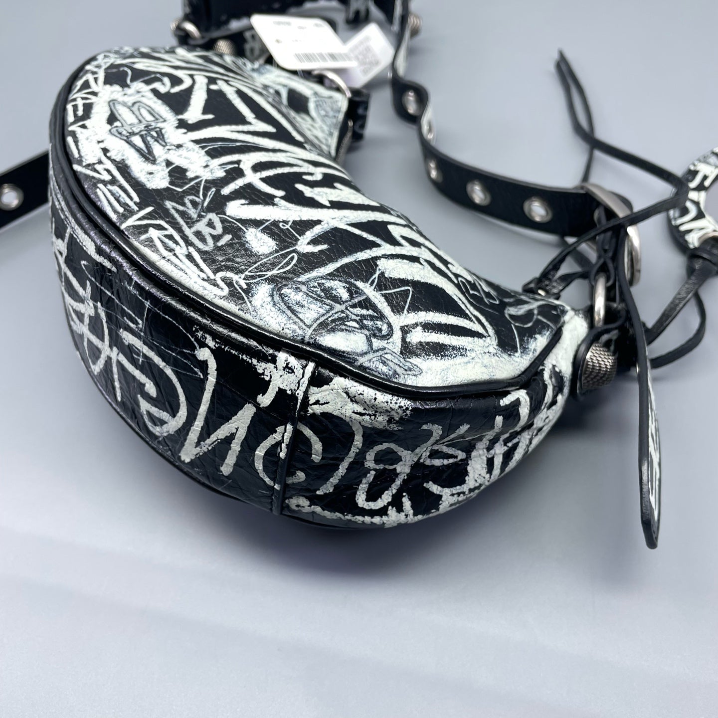 Balenciaga - Le Cagole Mini Half-Moon Bag - Crinkled lambskin leather - Black - (mini)