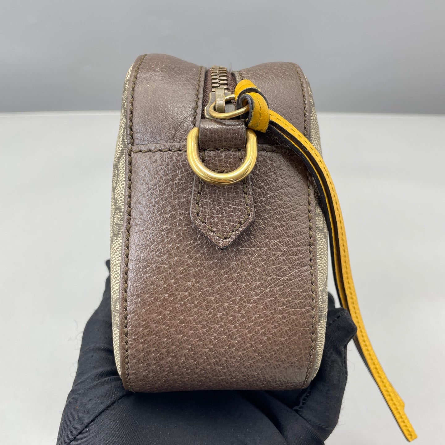 Gucci - Ophidia Tiger Head Camera Bag 476466 - GG Supreme coated canvas with grained leather trim - Brown - (Small)
