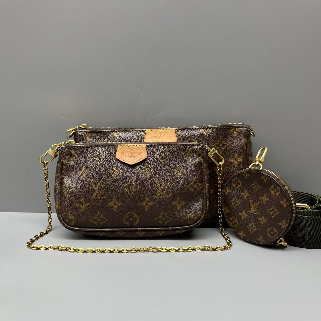 Louis Vuitton - Multi-Pochette Accessoires - Monogram coated canvas, natural cowhide leather, textile - Brown - (Small)