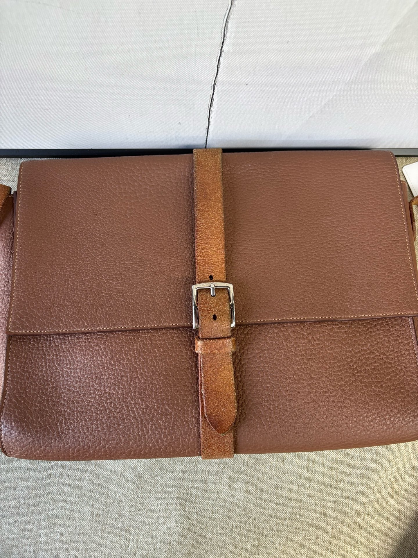 Hermès - Etriviere Messenger Bag - Taurillon Clemence leather - Golden Brown - (Large)