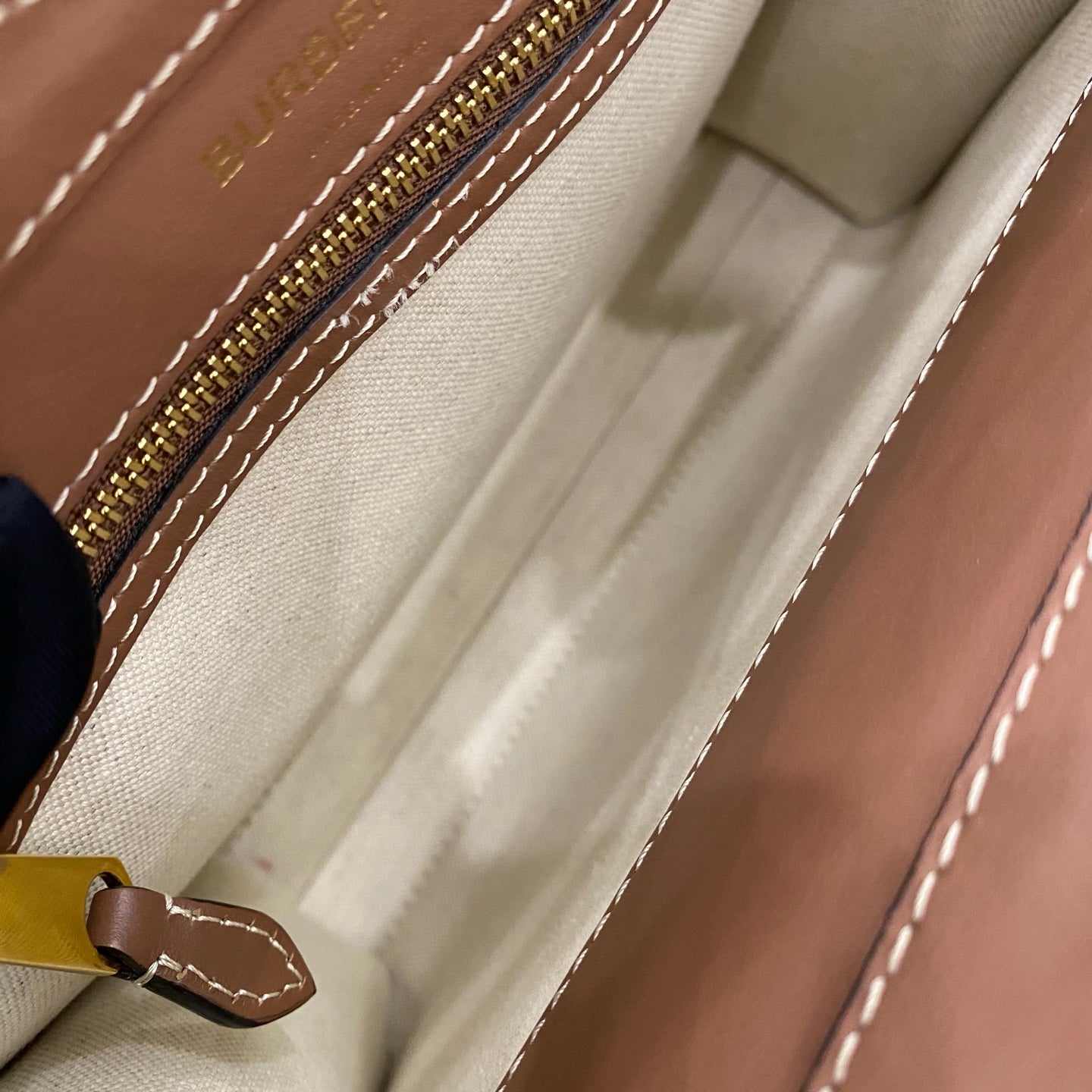 Burberry - Mini Pocket Bag - Canvas and leather - White with Brown leather accents - (small)