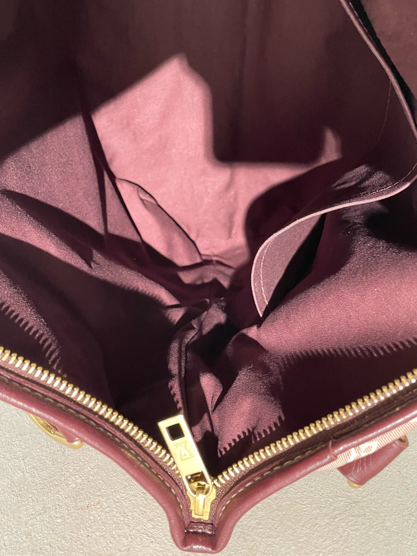 Louis Vuitton - Monogram Denim Framed Bag - Denim with leather trim - Raspberry with Burgundy accents - (Medium)